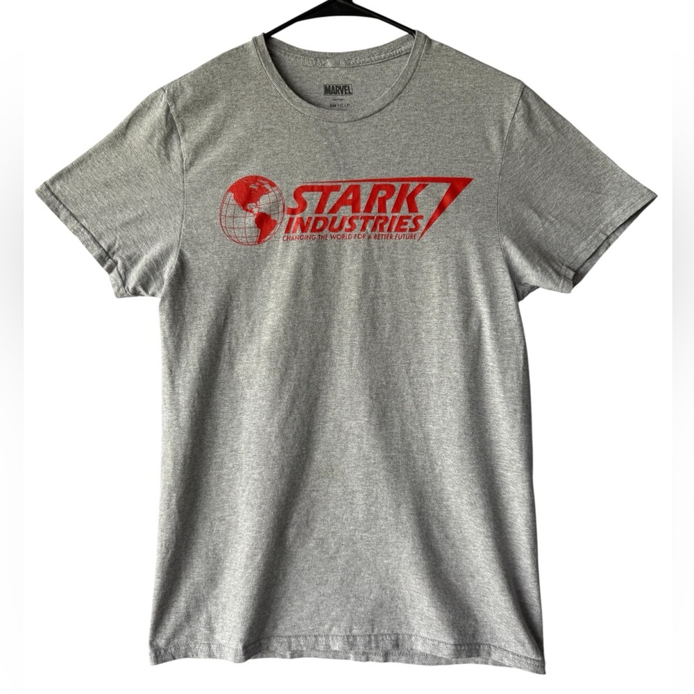 Marvel Gray Short-Sleeve Tee with Red Stark Industries Logo